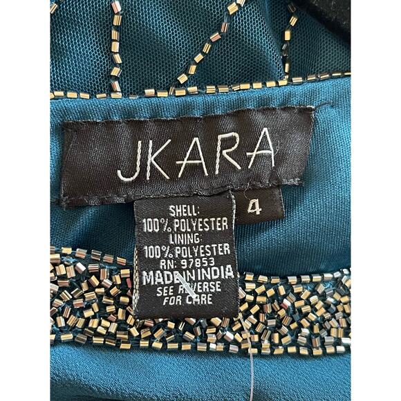 NWT J Kara Women's Beaded Bottom with Sheer Elegant Top Dress Size 4 - Picture 8 of 12